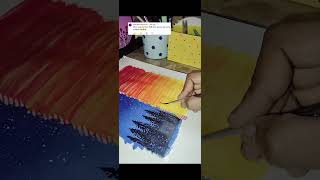 Moon and sun painting🎨painting acrylicpaiting paintingshorts youtubeshorts [upl. by Dovev840]