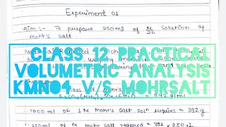 Mohr salt Vs KMnO4 titration  Chemistry Class 12 Volumetric Analysis with readings and calculation [upl. by Stanway]