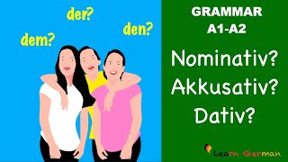 Nominativ Akkusativ Dativ  3 Cases in German  Learn German Grammar  A1A2 [upl. by Earehc198]