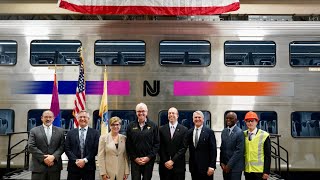 GOVERNOR MURPHY JOINS NJ TRANSIT TO SHOWCASE BRAND NEW MULTILEVEL RAIL CAR [upl. by Cohette]