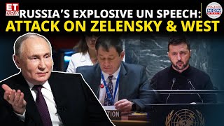 Russias Bold UN Speech That Shocked The World Harsh Criticism of Zelensky and Western Intervention [upl. by Sirret139]