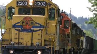 HD Rare 5 engine freight train PW 2303 42909 [upl. by Nauqal848]