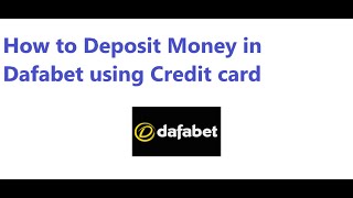 How to deposit money using Credit Card in Dafabet in Telugu [upl. by Intruoc]