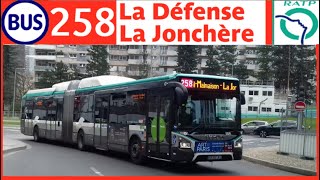 Bus 258 RATP La Défense  La Jonchère RueilMalmaison [upl. by Arola]