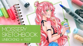 ★ MOSSERY Sketchbook Unboxing  Copic Drawing Test [upl. by Rawde392]