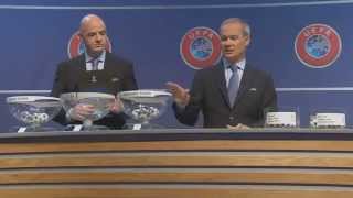 Champions League Playoffs Draw 20152016 [upl. by Aidul858]