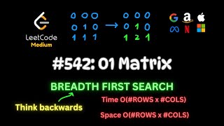 01 Matrix  Breadth First Search  Python  Leetcode 542 [upl. by Andriette480]