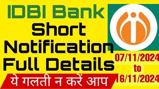 IDBI Bank Executive Sales and Operations ESO Recruitment 2024 Apply Online for 1000 Post [upl. by Hillel]