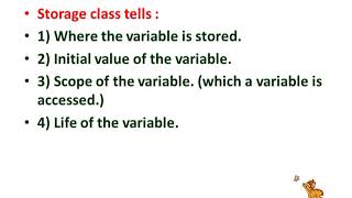 discuss the storage class and their types in c language [upl. by Elfrida560]