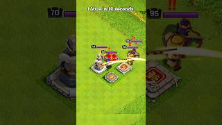 1 Vs 4 in 10 seconds ☠️ ll Clash of clans ll shorts clashofclans coc [upl. by Ydner]