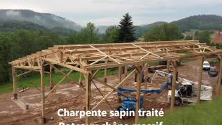 montage dun bâtiment agricole bois Roiné [upl. by Ardell]