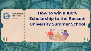 How to win a 100 Scholarship to the Bocconi University Summer School [upl. by Brittni]