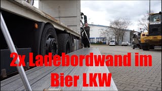 2x Ladebordwand im Biertransporter MAN Getränke LKW mit einem speziellen Getränkeaufbau [upl. by Onairot]