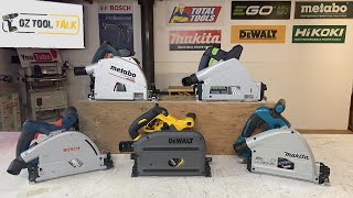 Cordless Plunge Saw Comparison 2021  Makita Dewalt Festool Bosch amp Metabo track saws [upl. by Yrroc]