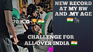 CHALLENGE FOR ALL OVER INDIA 🇮🇳🦍 AT MY BW AND MY AGE 💪😈RECORD ARM WRESTLING CURL ☠️ [upl. by Sugden]