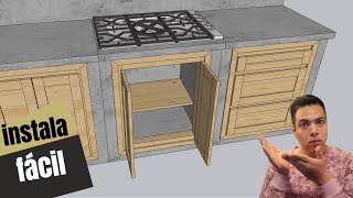 PUERTAS de madera en COCINA de CONCRETO [upl. by Wilterdink]