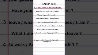 English Grammar  Rearrange the sentences [upl. by Rozelle533]