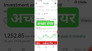 cholamandalam investment शेयर highreturn sharemarket stockmarket [upl. by Nirrak]