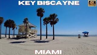 Driving and Walking Key Biscayne Miami  Crandon Beach 4K [upl. by Siahc]