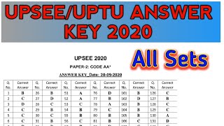 UPSEEUPTU ANSWER KEY 2020 ALL SETS  HOW TO DOWNLOAD UPTU ANSWER KEY 2020  UPTUAKTUUPSEE ANS KEY [upl. by Patsy591]