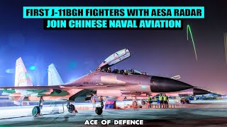 First J11BGH Fighters with AESA Radars Join Chinese Naval Aviation  AOD [upl. by Neyud]