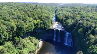 Aerial View of Salmon River Falls to the Salmon River Reservoir [upl. by Acinna741]