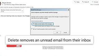 How to Recall sent email message in Outlook  Office 365 in Hindioutlook msoffice365 recalling [upl. by Bayard751]