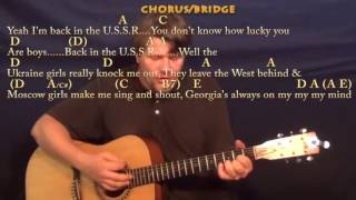 Back in the USSR Beatles Strum Guitar Cover Lesson with ChordsLyrics [upl. by Ttirrej]