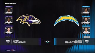 Baltimore Ravens vs Los Angeles Chargers Season Simulation  Week 12  Madden NFL 24  PS5 Gameplay [upl. by Marrilee]