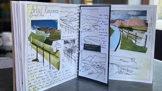 TOP TIPS for COLLAGE GCSE level 9 ART SKETCHBOOK rural landscape drawing [upl. by Ahsema33]