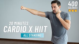 20 MIN CARDIO HIIT WORKOUT  No Squats or Lunges  ALL STANDING [upl. by Htnamas]