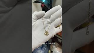 Custom Made Van Cleef Arpels Vintage Alhambra Guilloche Necklace 18K Real Gold For Women [upl. by Krucik935]