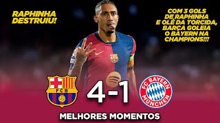 RAPHINHA brilha com TRÊS GOLS  Barcelona 4 x 1 Bayern de Munique  Melhores Momentos [upl. by Condon]