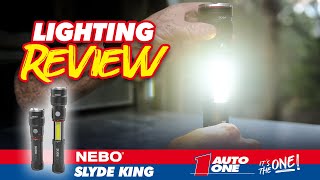 NEW  AUTO ONE  NEBO Slyde King 500 Torch [upl. by Norok]