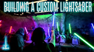 We built a CUSTOM Lightsaber at Savis Workshop in Disneys Hollywood Studios  Galaxys Edge Batuu [upl. by Teerell]