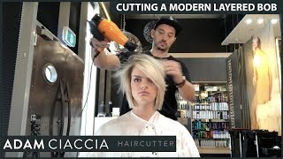 How to Cut a Modern Layered Bob on Episode 47 of HairTube© with Adam Ciaccia [upl. by Tannenbaum]