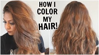 How I Dye My Hair Light Golden Brown at Home│How I Color My Hair From Dark To Light│DIY Root Touchup [upl. by Perl925]