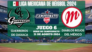 ⚾️Guerreros vs Diablos Rojos⚾️Donde Verlo EN VIVOLiga Mexicana de Beisbol Serie de Campeonato 2024 [upl. by Eradis633]