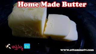 Home made Butter From Milk Malai in Telugu పాలమీగడ నుండి వెన్న తయారీ by Attamma TV [upl. by Niarb]