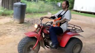 BOBB RIDEING HIS 1982 HONDA ATC THREE WHEELER [upl. by Nanny]