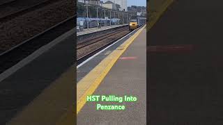 Intercity 125 HST pulling into Penzance Cornwall train [upl. by Arotal564]