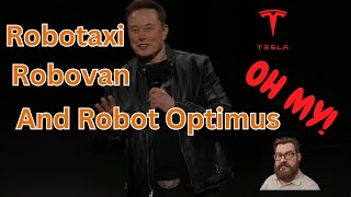 Elon Musk Tesla Live Reaction  Optimus Robot Update and Musk Announces The Robotaxi and Robovan [upl. by Lancey649]