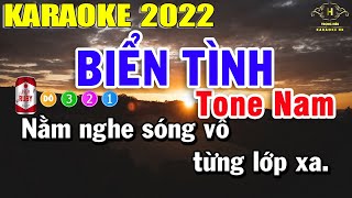 Biển Tình Karaoke Tone Nam Nhạc Sống  Trọng Hiếu [upl. by Ulani966]