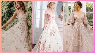 Floral Wedding Dress Inspiration  Fresh and Chic Styles [upl. by Hugibert77]