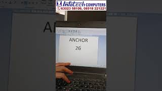 Create ANCHOR Word Document  Infotech Computers Bhagya Nagar Kurnool 6302358106 [upl. by Arnelle]