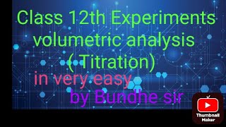 Class 12th volumetric analysis Titration experiment kmno4 vs FAS by Tukaram Bundhe sir 2024 [upl. by Karine781]