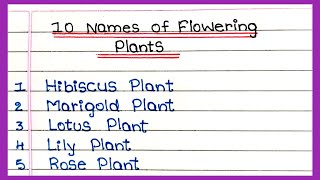 Flowering Plants name  10 Flowering Plants name in English  5  10  Names of Flowering Plants [upl. by Kellia]