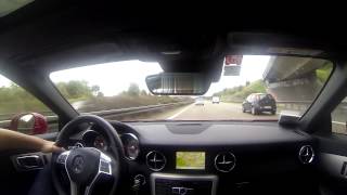 MercedesBenz SLK 250 CDI Driving on Autobahn  POV [upl. by Pooi]