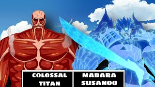 Who is strongest  SUSANOO 🆚 TITANS [upl. by Ydnyl]