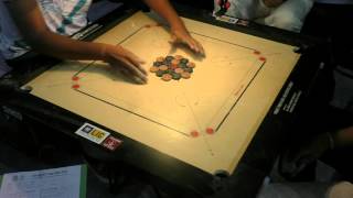 3 Incredible Consecutive Carrom Breaks by K Srinivas in Team final Delhi 2015 [upl. by Anawad]